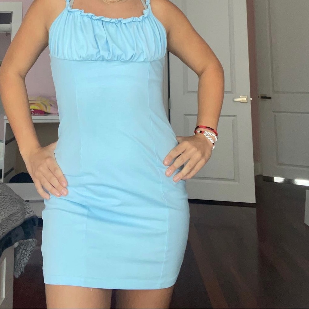 Blue mini dress